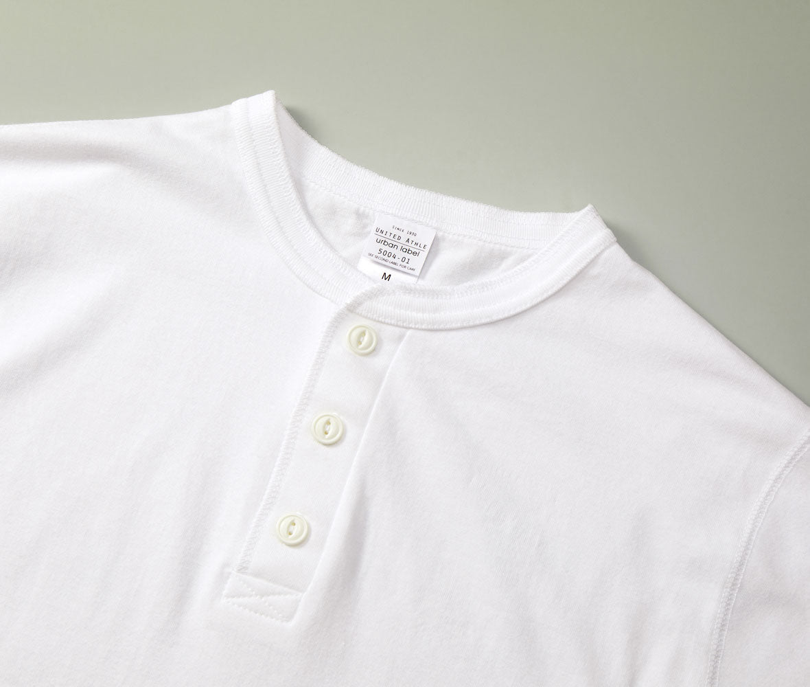 5.6オンス ヘンリーネック カットソー