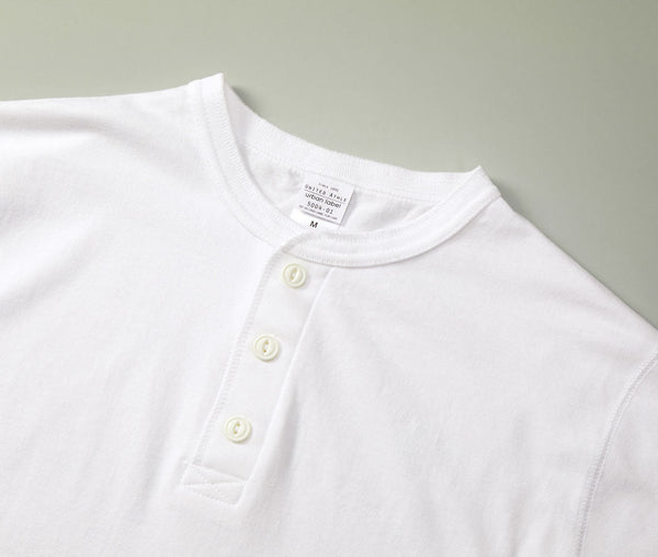 5.6オンス ヘンリーネック カットソー