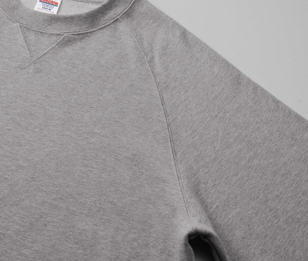 10.0オンス ラグランスリーブ クルーネック スウェット（裏毛パイル）