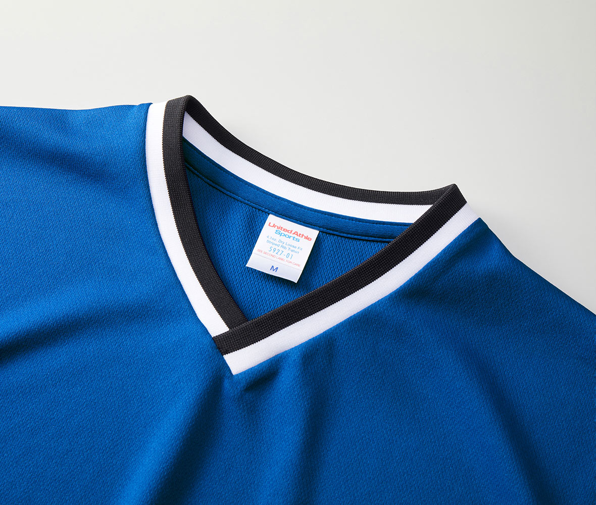 4.1オンス ドライアスレチック ルーズフィット ラインリブ 半袖Tシャツ