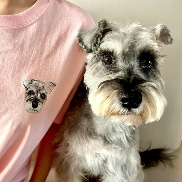 オーダーメイド顔写真Tシャツ・ペット写真Tシャツ、愛犬オリジナルTシャツ、名入れ犬Tシャツ／誕生日プレゼント・ペット好きへのギフト
