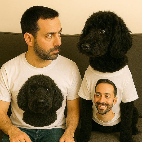 おそろいペット＆飼い主Tシャツ｜名入れOK 犬用Tシャツ＆飼い主用ペアTシャツセット、ペット好きへのおもしろギフト、コーギー柄Tシャツ、写真入りオリジナルTシャツ