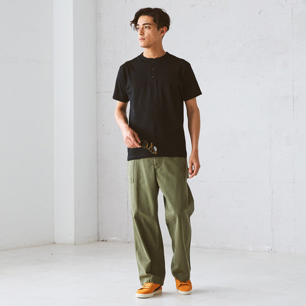 5.6オンス ヘンリーネック カットソー