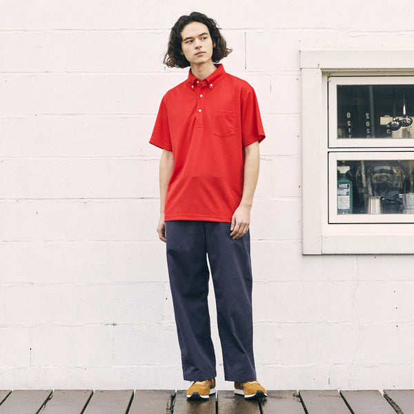 4.1オンス ドライアスレチック ボタンダウンポロシャツ（ポケット付）