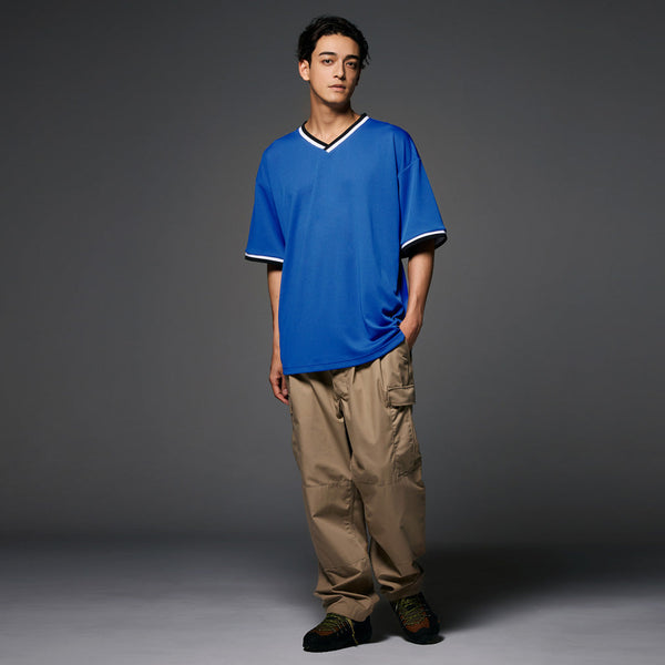 4.1オンス ドライアスレチック ルーズフィット ラインリブ 半袖Tシャツ