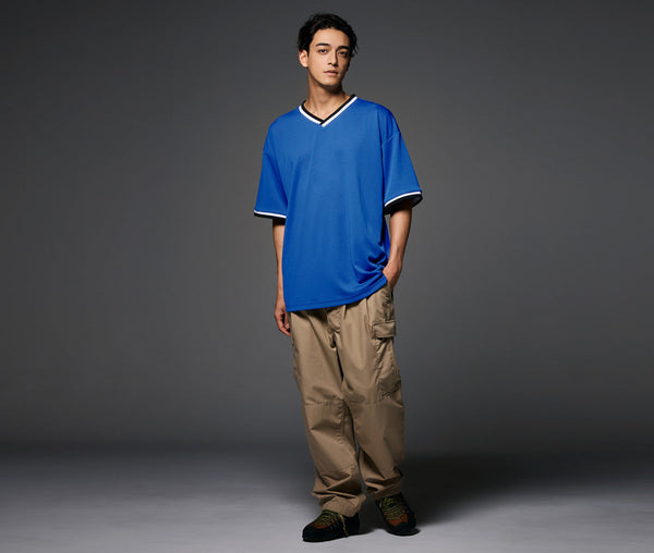 4.1オンス ドライアスレチック ルーズフィット ラインリブ 半袖Tシャツ