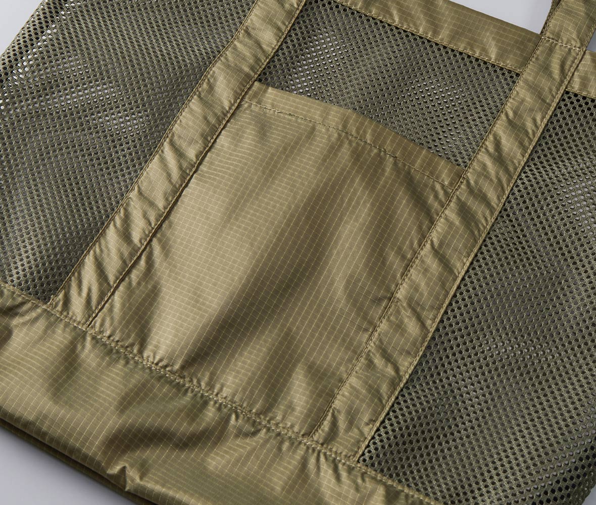 ライトナイロン リップストップ シアーメッシュ トートバッグ