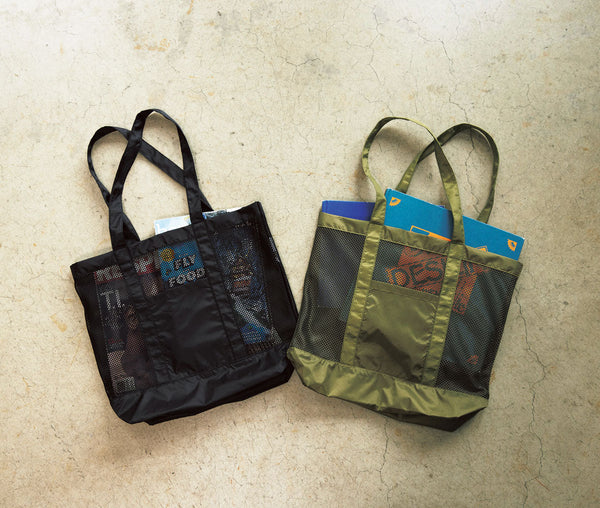 ライトナイロン リップストップ シアーメッシュ トートバッグ