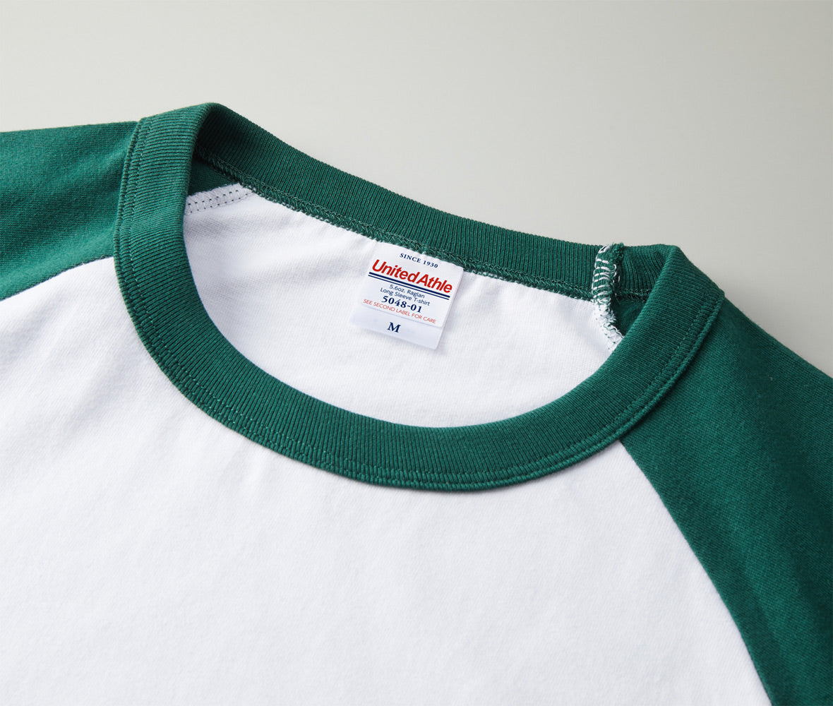 5.6オンス ラグラン ロングスリーブ Tシャツ（1.6インチ袖リブ）