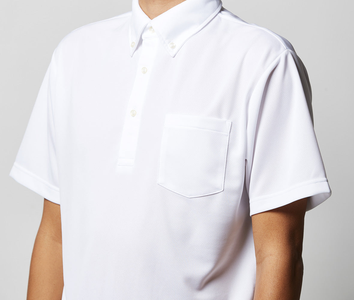 4.1オンス ドライアスレチック ボタンダウンポロシャツ（ポケット付）